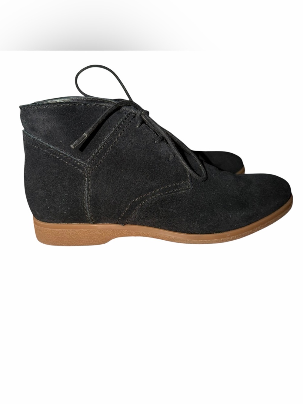 Franco Sarto Percy Black Suede Chukka Ankle Boots Women’s 8.5M Lace Up Comfort - Picture 4 of 7
